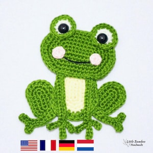 PATTERN-Frog Applique-Crochet Pattern, pdf