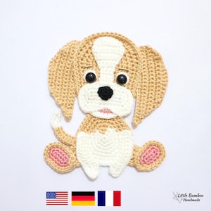 PATTERN- Beagle Applique-Crochet Pattern, pdf