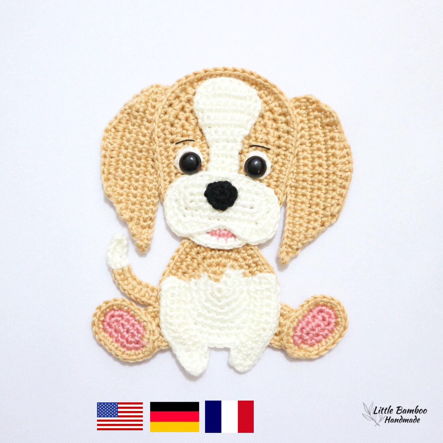 PATTERN- Beagle Applique-Crochet Pattern, pdf