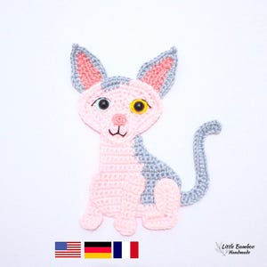 PATTERN- Sphynx Applique -Crochet Pattern, pdf