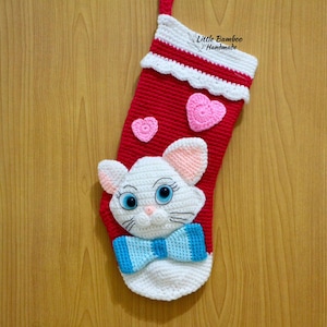 PATTERN-My Lovely Cat Christmas Stocking-Crochet Pattern, pdf