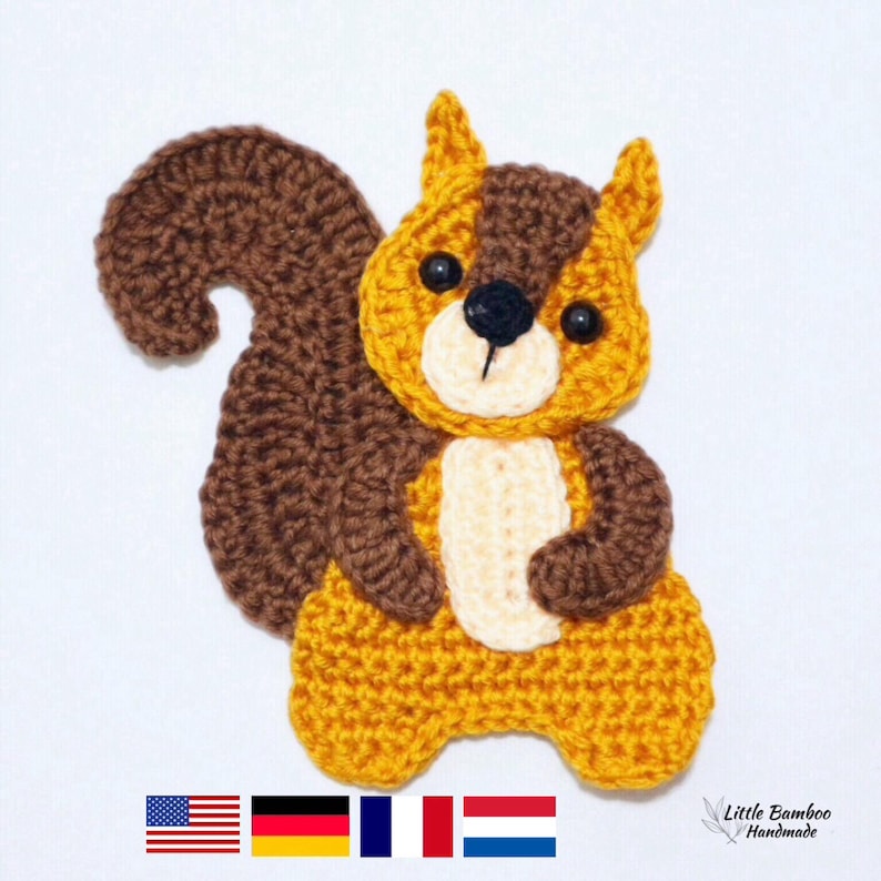 PATTERN- Squirrel Applique-Crochet Pattern, pdf image 1
