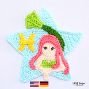 PATTERN-Pisces Applique-Crochet Pattern, pdf