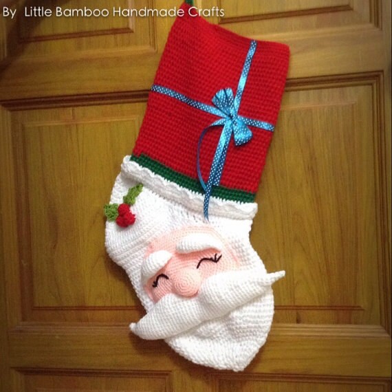 PATTERN Santa Christmas Stocking Crochet Pattern Pdf - Etsy