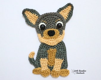 PATTERN- Chihuahua Applique-Crochet Pattern, pdf