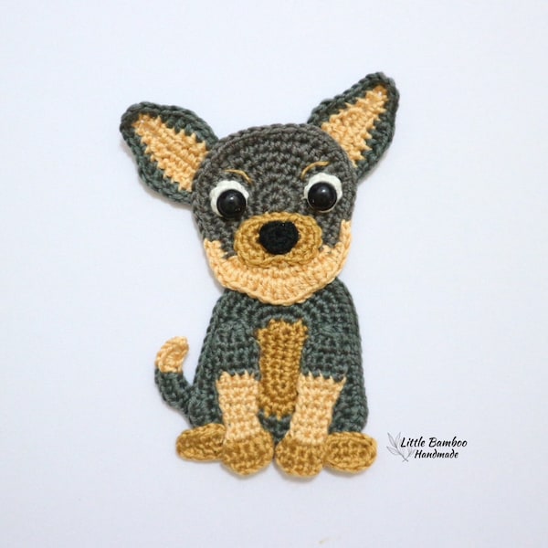 PATTERN- Chihuahua Applique-Crochet Pattern, pdf