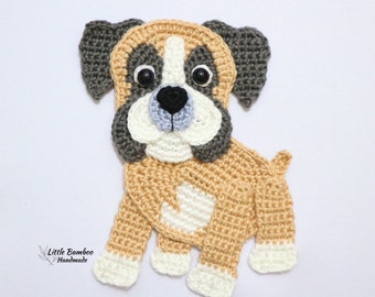 PATTERN- Boxer Applique-Crochet Pattern, pdf