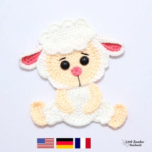 PATTERN- Lamb Applique-Crochet Pattern, pdf
