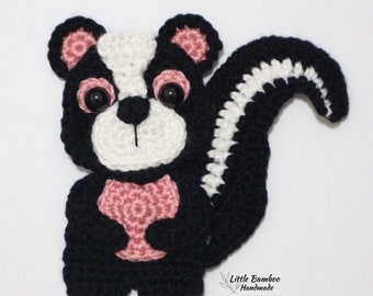 PATTERN- Skunk Applique-Crochet Pattern, pdf