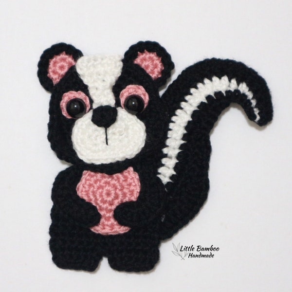 PATTERN- Skunk Applique-Crochet Pattern, pdf