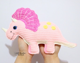 PATTERN-Triceratops Ragdoll-Crochet Pattern, pdf