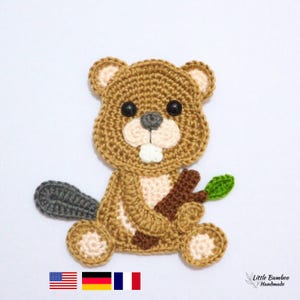PATTERN- Beaver Applique-Crochet Pattern, pdf