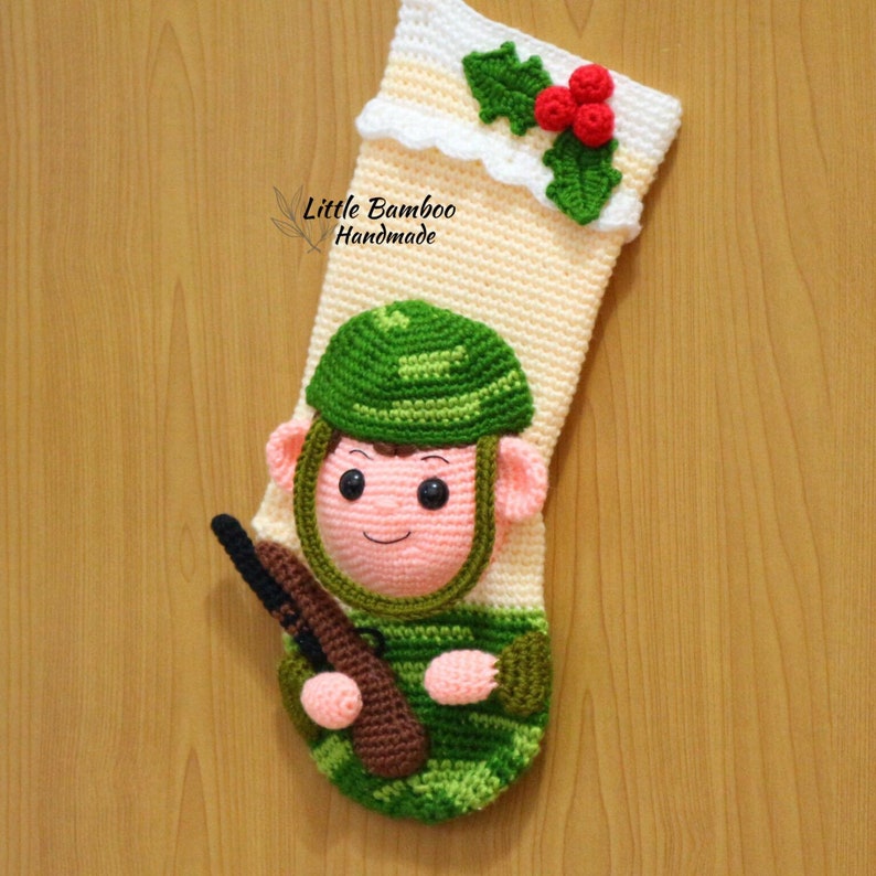 Soldier Christmas Stocking PATTERN pdf Crochet Pattern