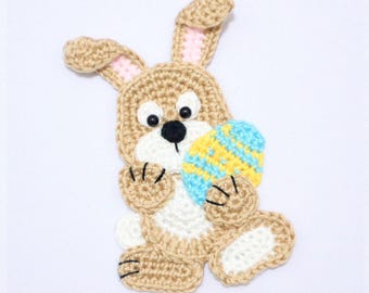 Patrón de ganchillo para aplique de conejito de Pascua (PDF)