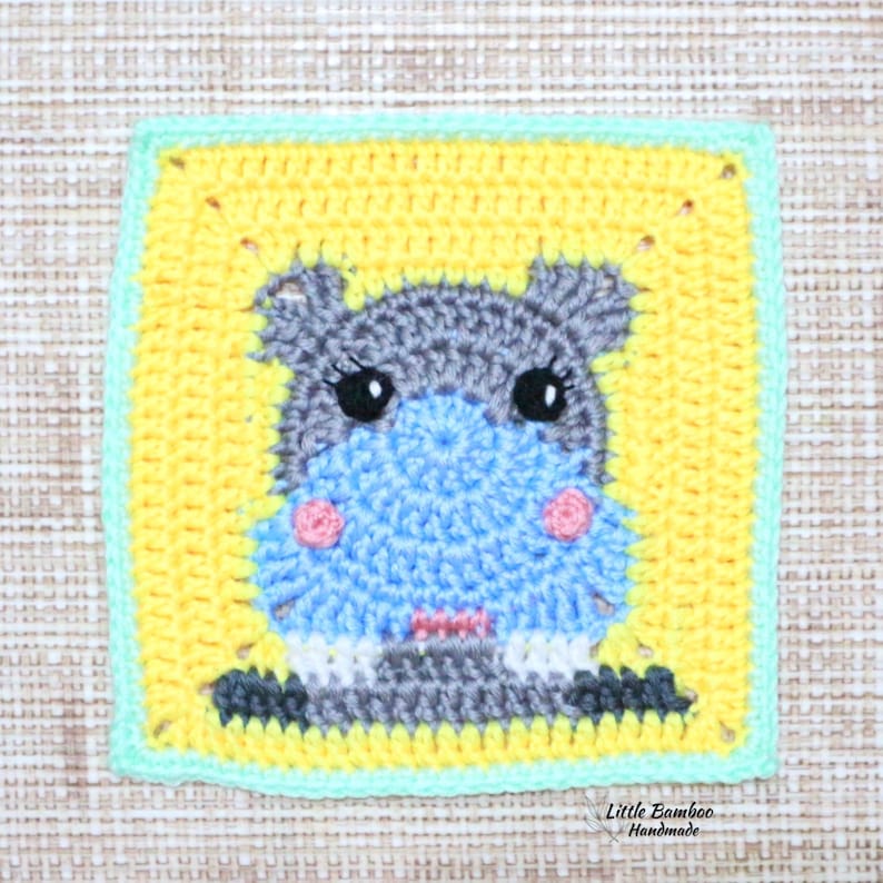 Patternhippopotamus Granny Squarecrochet Pattern Pdf Etsy