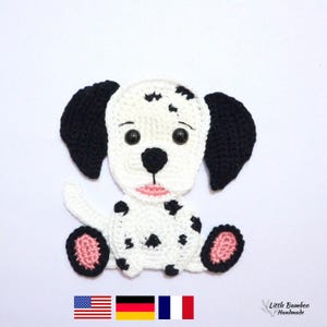 PATRÓN - Aplique dálmata - Patrón de crochet, pdf