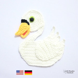 PATTERN- Swan Applique-Crochet Pattern, pdf