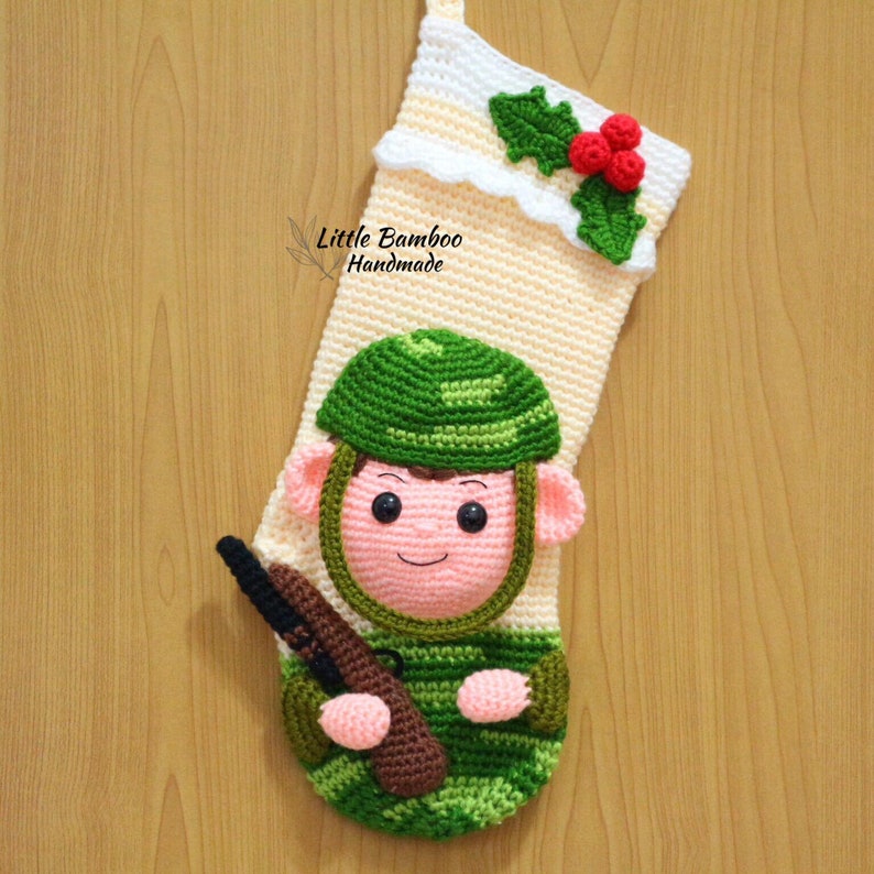 Soldier Christmas Stocking PATTERN pdf Crochet Pattern