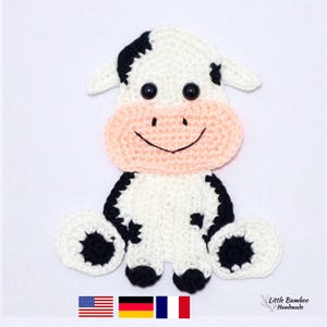 PATTERN- Cow Applique-Crochet Pattern, pdf