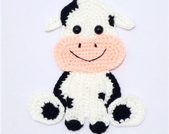 PATTERN- Cow Applique-Crochet Pattern, pdf