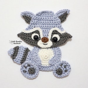 PATTERN- Raccoon Applique-Crochet Pattern, pdf