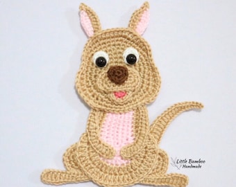 PATTERN- Kangaroo Applique-Crochet Pattern, pdf