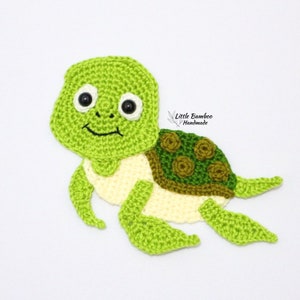 PATTERN- Turtle Applique-Crochet Pattern, pdf