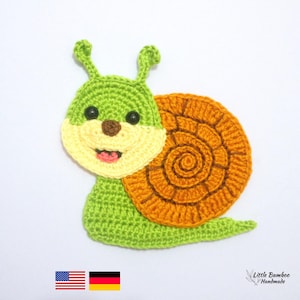 PATTERN- Snail Applique-Crochet Pattern, pdf