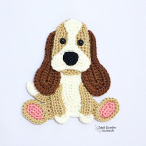 PATTERN-Basset Hound Applique-Crochet Pattern, pdf