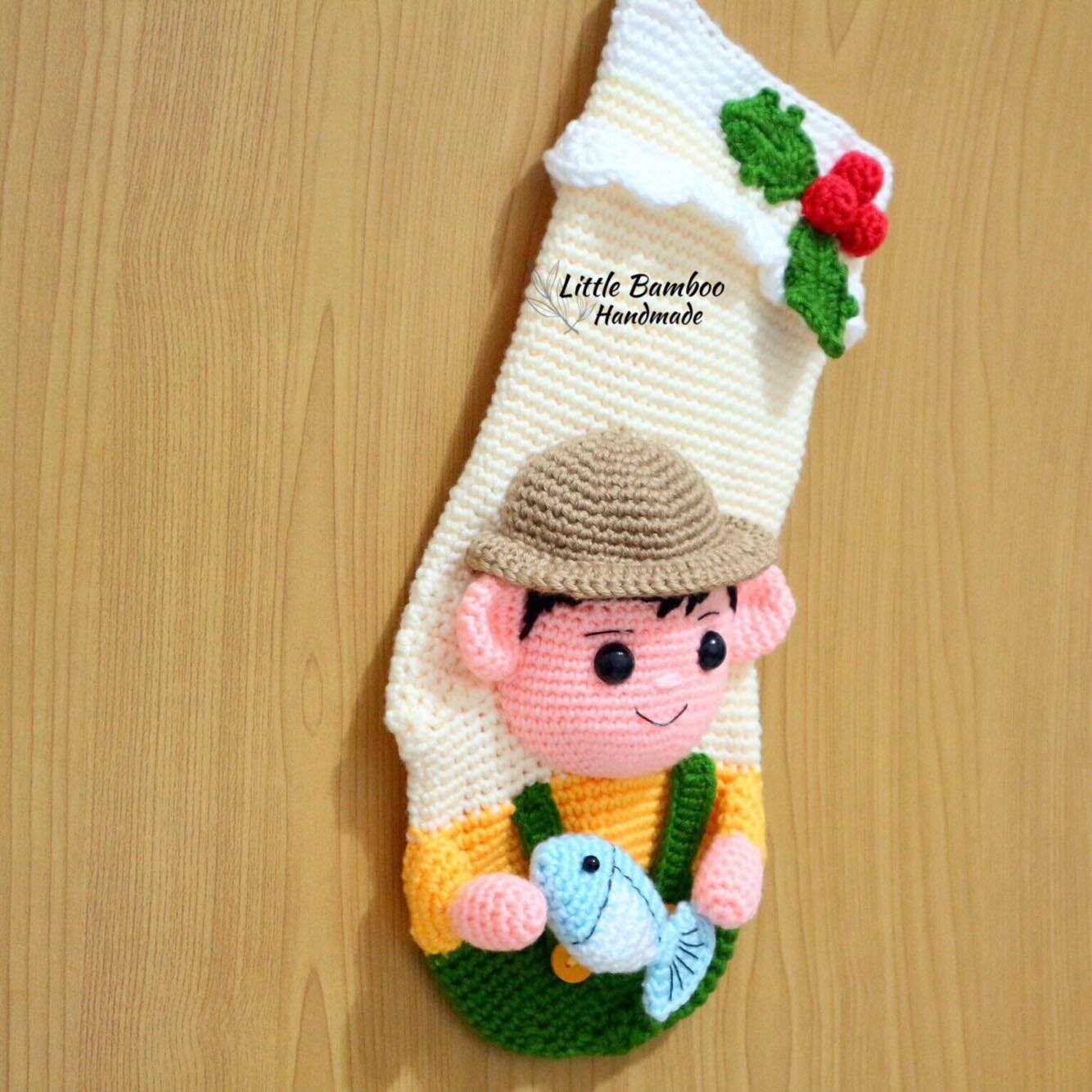 Fish Et Pattern Stocking Pattern PATTERN - Fisherman Christmas Stocking - Crochet Pattern, Pdf - Etsy