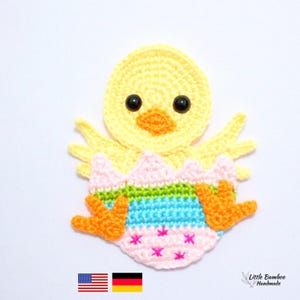PATTERN- Easter Chick Applique-Crochet Pattern, pdf