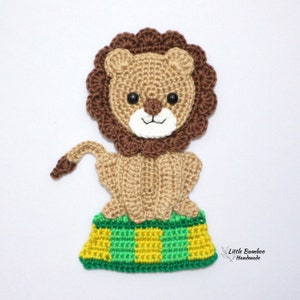 PATTERN-Circus Lion Applique-Crochet Pattern, pdf