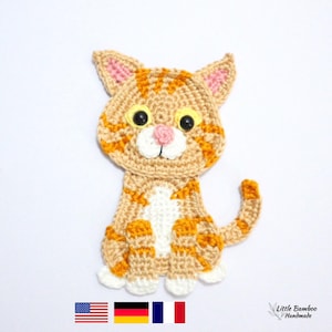 PATTERN- American Shorthair Cat Applique-Crochet Pattern, pdf