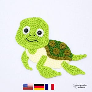 PATTERN- Turtle Applique-Crochet Pattern, pdf