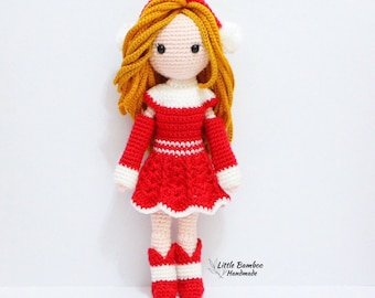PATTERN-Chloe The Red Dress Girl-Crochet Pattern, pdf
