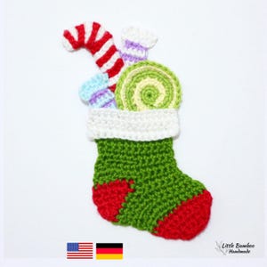 Candy Filled Christmas Stocking Applique Crochet Pattern (PDF)