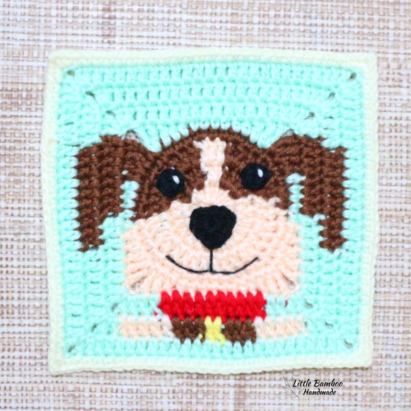 PATTERN-Dog Granny Square-Crochet Pattern, pdf