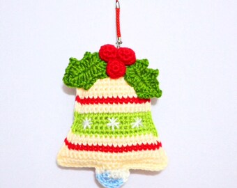 PATTERN- Christmas Bell Ornament-Crochet Pattern, pdf