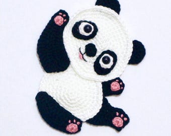 PATTERN- Panda Applique-Crochet Pattern, pdf