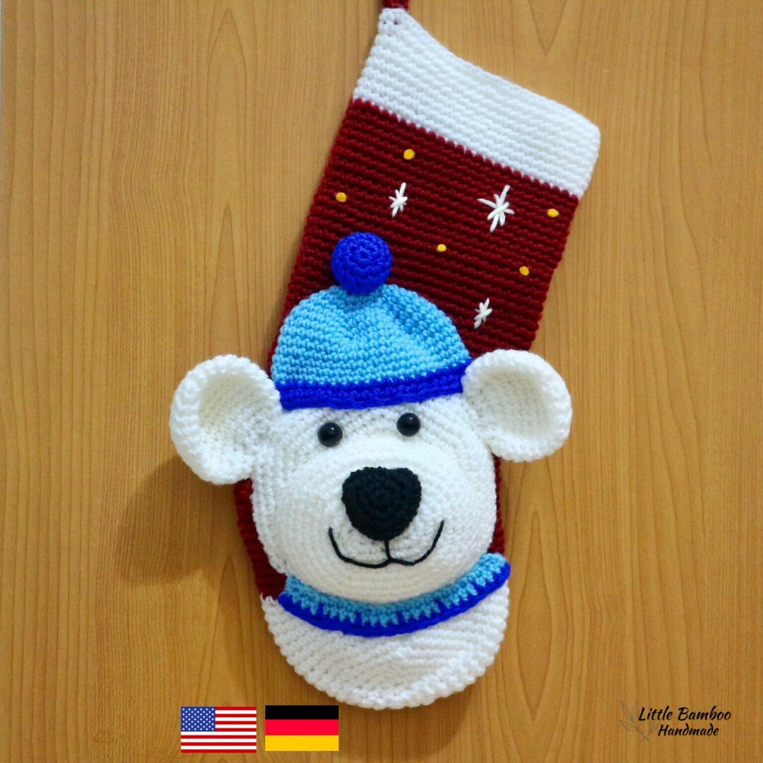 PATTERN - Polar Bear Christmas Stocking - Crochet Pattern, Pdf - Etsy