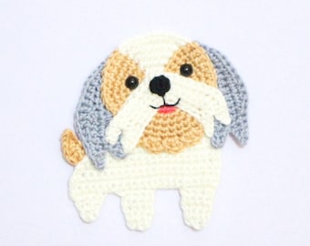 PATTERN- Shih Tzu Applique-Crochet Pattern, pdf