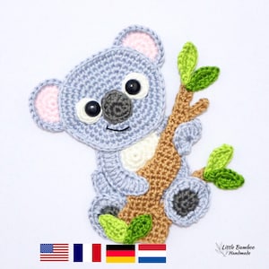 PATRÓN - Aplique Koala - Patrón de crochet, pdf