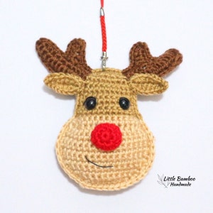 PATTERN- Reindeer Ornament-Crochet Pattern, pdf