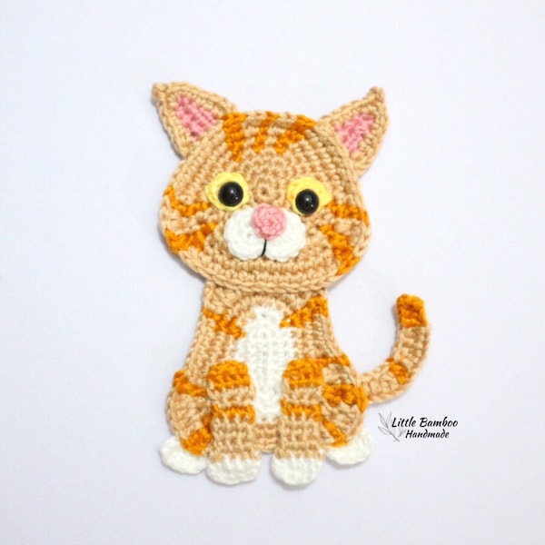 PATTERN- American Shorthair Cat Applique-Crochet Pattern, pdf