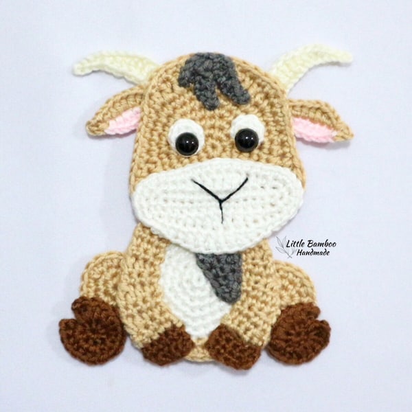 PATTERN- Goat Applique-Crochet Pattern, pdf