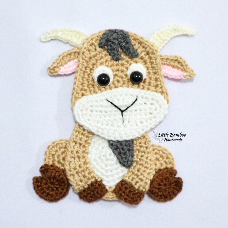 PATTERN Goat Applique-Crochet Pattern, pdf image 1