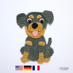 PATTERN- Rottweiler Applique-Crochet Pattern, pdf