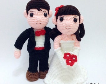 PATTERN - The Wedding Couple Bride And Groom - Crochet Pattern, pdf