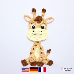 PATTERN- Sitting Giraffe Applique-Crochet Pattern, pdf