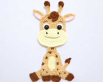 PATTERN- Sitting Giraffe Applique-Crochet Pattern, pdf